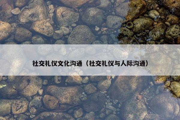 社交礼仪文化沟通（社交礼仪与人际沟通）