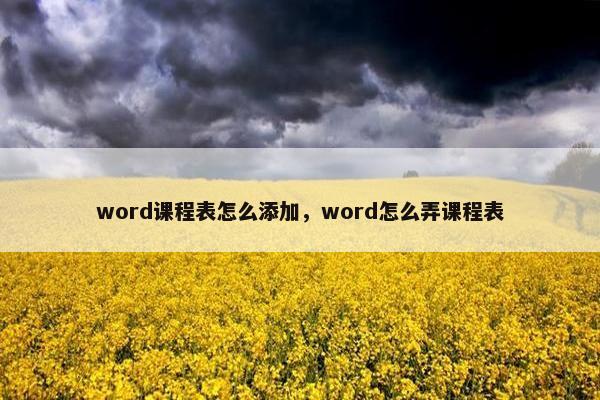 word课程表怎么添加，word怎么弄课程表