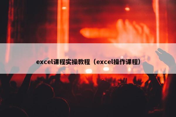 excel课程实操教程（excel操作课程）