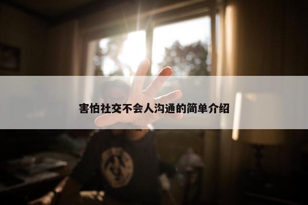 害怕社交不会人沟通的简单介绍