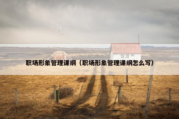 职场形象管理课纲（职场形象管理课纲怎么写）