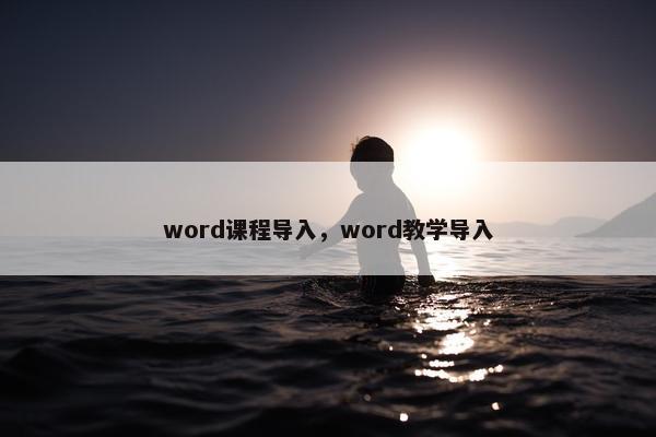 word课程导入，word教学导入