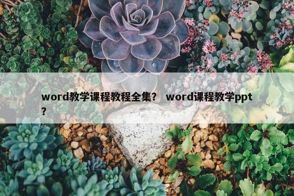 word教学课程教程全集？ word课程教学ppt？