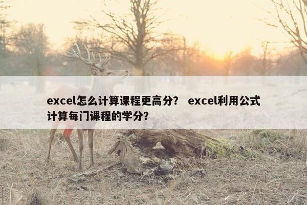 excel怎么计算课程更高分？ excel利用公式计算每门课程的学分？