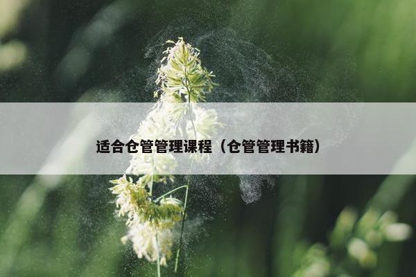 适合仓管管理课程（仓管管理书籍）