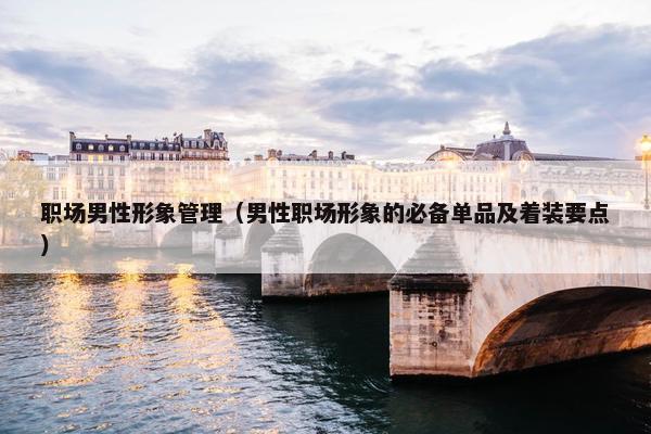 职场男性形象管理（男性职场形象的必备单品及着装要点）