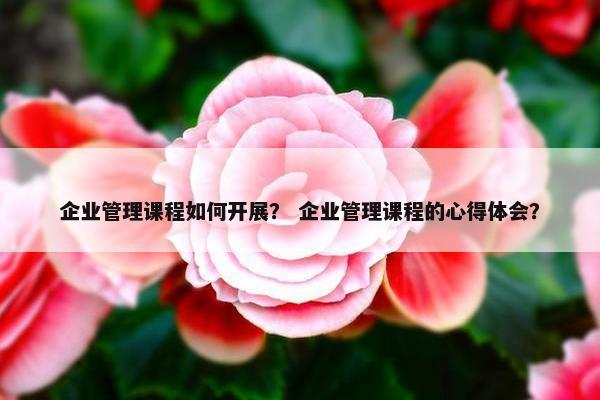 企业管理课程如何开展？ 企业管理课程的心得体会？