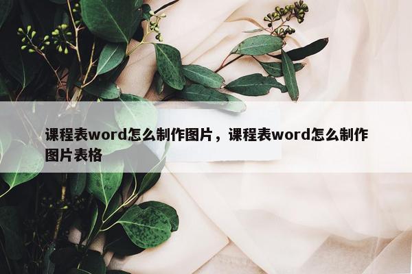 课程表word怎么制作图片，课程表word怎么制作图片表格
