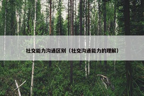 社交能力沟通区别（社交沟通能力的理解）