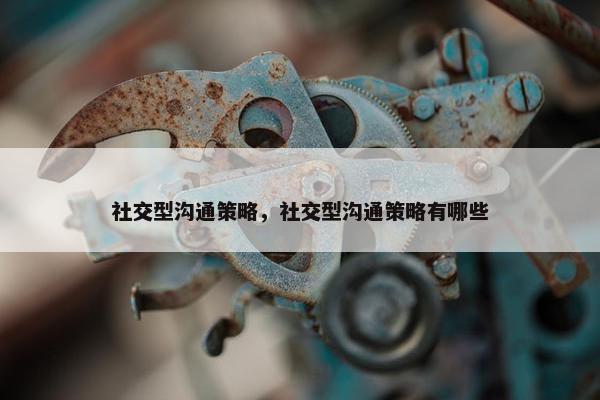 社交型沟通策略，社交型沟通策略有哪些