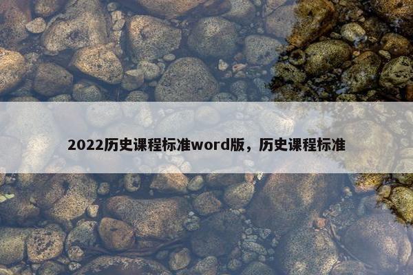 2022历史课程标准word版，历史课程标准