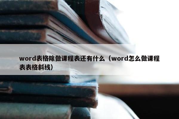 word表格除做课程表还有什么（word怎么做课程表表格斜线）