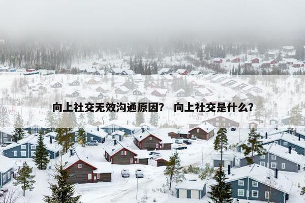 向上社交无效沟通原因？ 向上社交是什么？