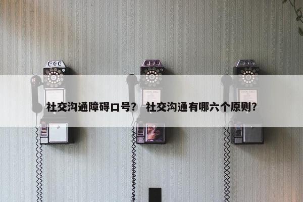 社交沟通障碍口号？ 社交沟通有哪六个原则？