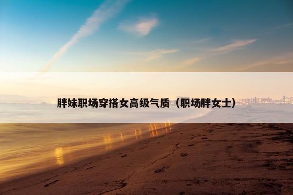 胖妹职场穿搭女高级气质（职场胖女士）