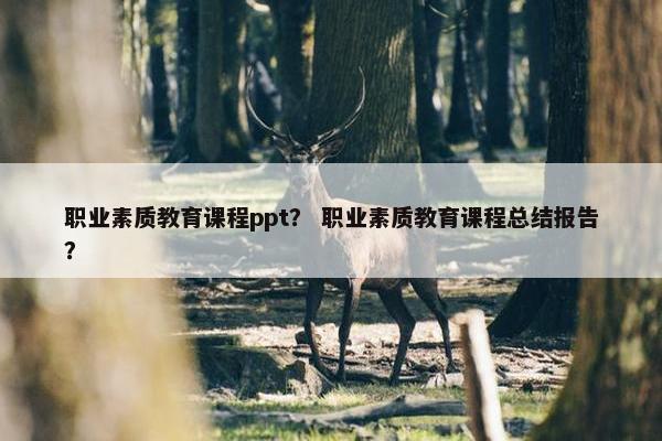 职业素质教育课程ppt？ 职业素质教育课程总结报告？