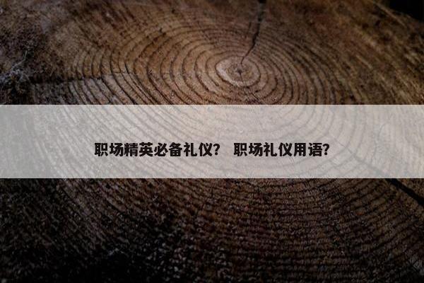 职场精英必备礼仪？ 职场礼仪用语？