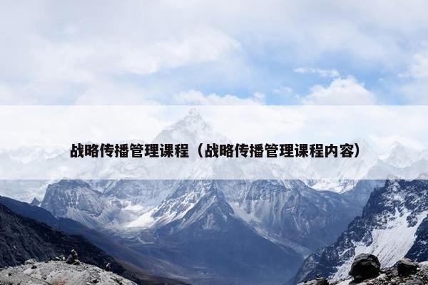 战略传播管理课程（战略传播管理课程内容）