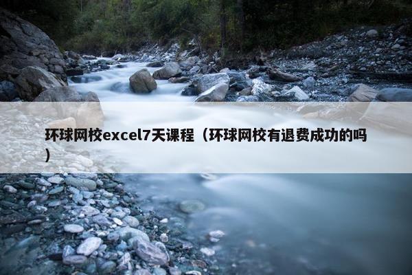 环球网校excel7天课程（环球网校有退费成功的吗）