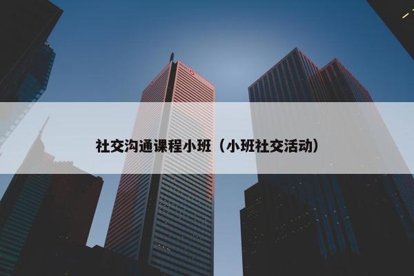 社交沟通课程小班（小班社交活动）