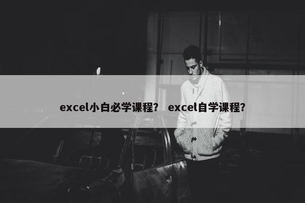 excel小白必学课程？ excel自学课程？