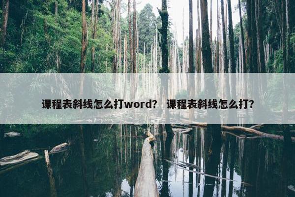 课程表斜线怎么打word？ 课程表斜线怎么打？