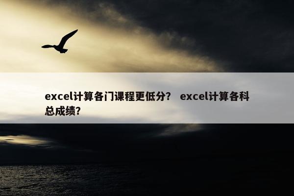 excel计算各门课程更低分？ excel计算各科总成绩？
