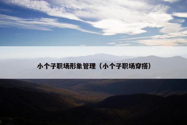 小个子职场形象管理（小个子职场穿搭）