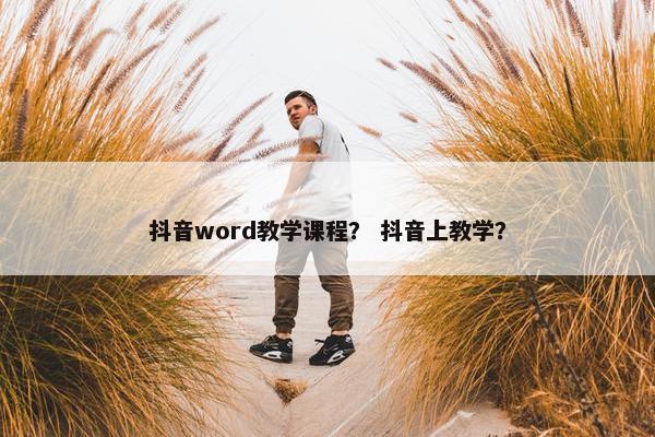 抖音word教学课程？ 抖音上教学？