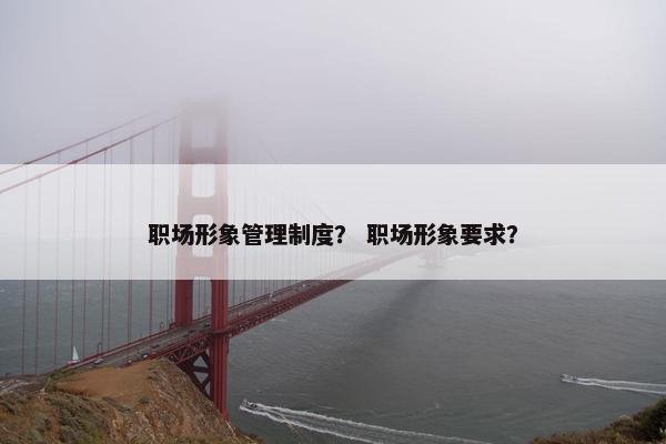 职场形象管理制度？ 职场形象要求？