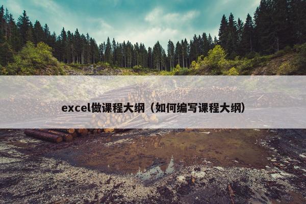 excel做课程大纲（如何编写课程大纲）