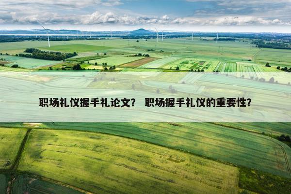 职场礼仪握手礼论文？ 职场握手礼仪的重要性？