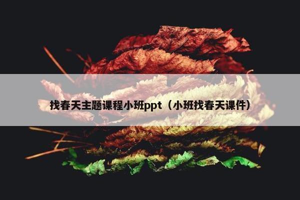 找春天主题课程小班ppt（小班找春天课件）