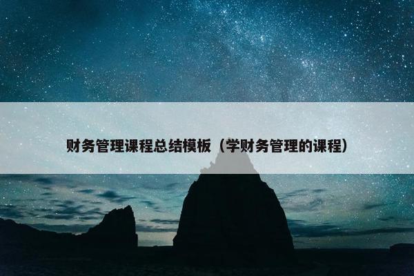 财务管理课程总结模板（学财务管理的课程）