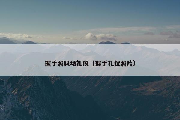握手照职场礼仪（握手礼仪照片）