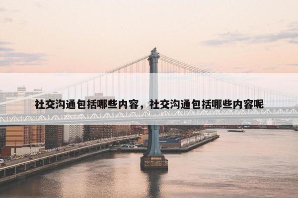 社交沟通包括哪些内容，社交沟通包括哪些内容呢