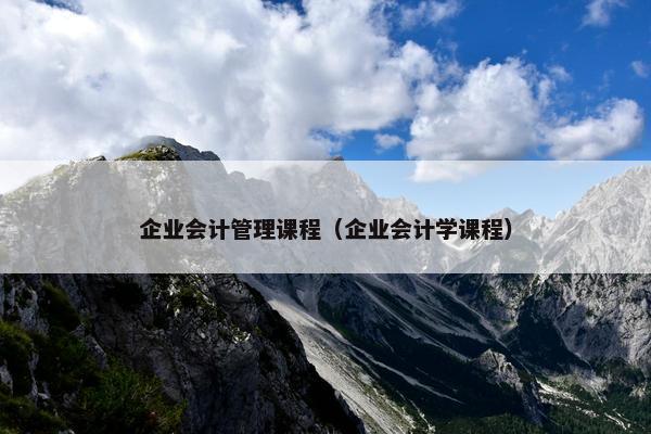 企业会计管理课程（企业会计学课程）