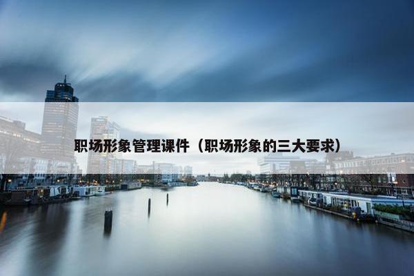 职场形象管理课件（职场形象的三大要求）