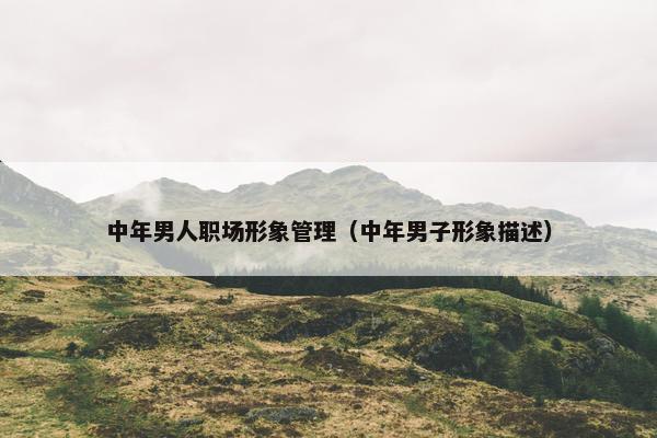 中年男人职场形象管理（中年男子形象描述）