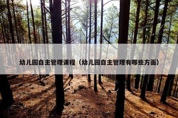 幼儿园自主管理课程（幼儿园自主管理有哪些方面）