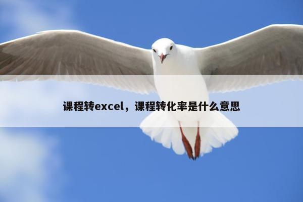 课程转excel，课程转化率是什么意思