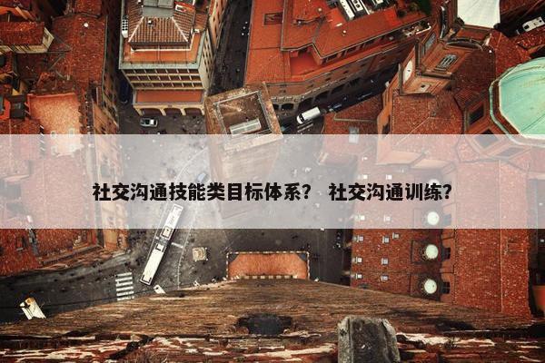 社交沟通技能类目标体系？ 社交沟通训练？