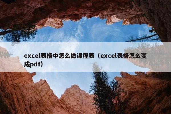 excel表格中怎么做课程表（excel表格怎么变成pdf）