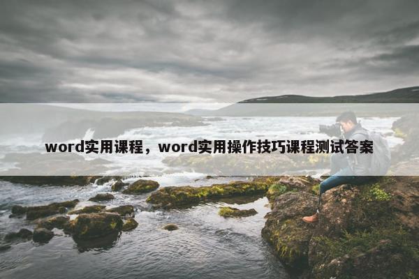 word实用课程，word实用操作技巧课程测试答案