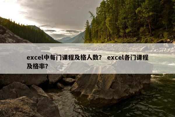 excel中每门课程及格人数？ excel各门课程及格率？