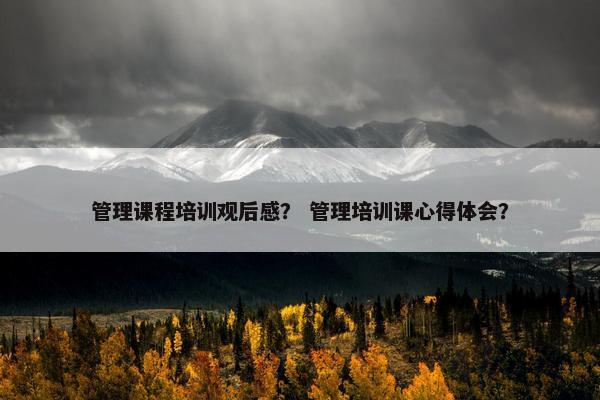 管理课程培训观后感？ 管理培训课心得体会？