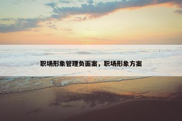 职场形象管理负面案，职场形象方案