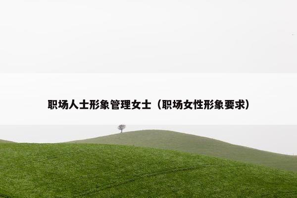 职场人士形象管理女士（职场女性形象要求）