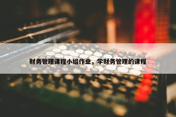 财务管理课程小组作业，学财务管理的课程