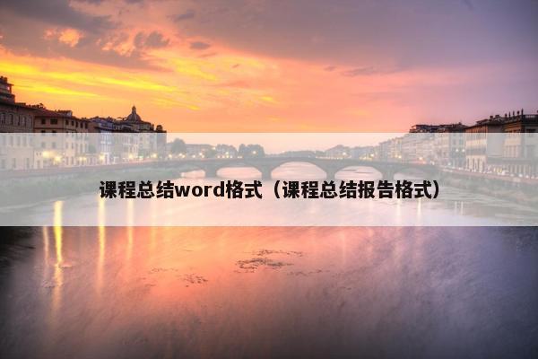 课程总结word格式（课程总结报告格式）